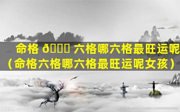 命格 🐕 六格哪六格最旺运呢（命格六格哪六格最旺运呢女孩）
